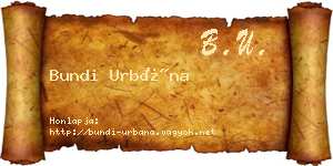 Bundi Urbána névjegykártya